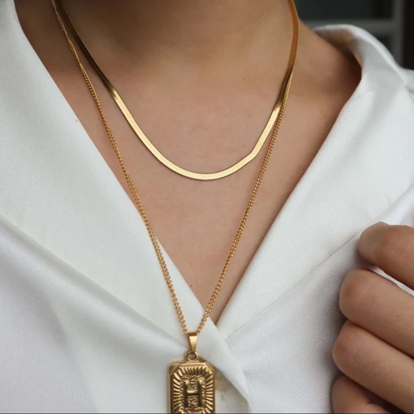 Waterproof snake chain choker necklace - Picture 3 of 3